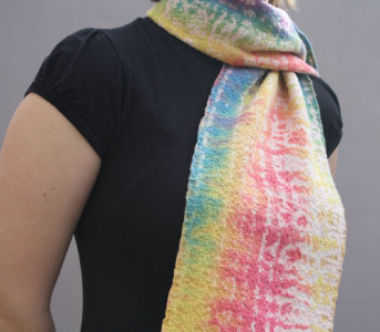 Rainbow Shibori scarf